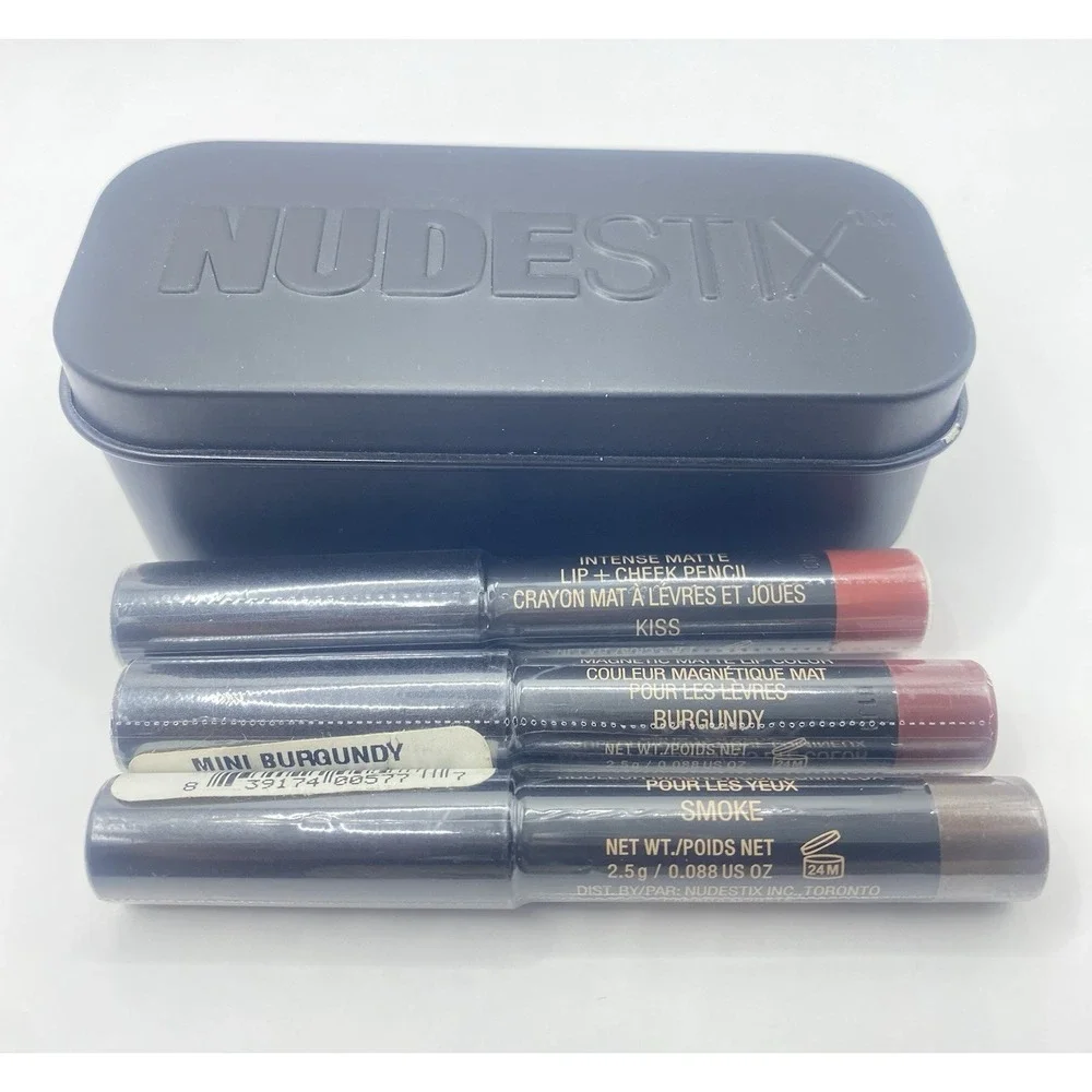 Nudestix Mini Eye Lip Cheek 3pc Pencil Set New